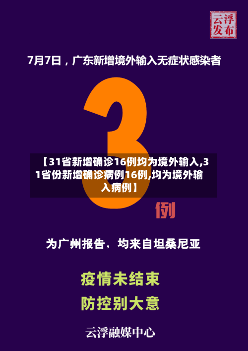 【31省新增确诊16例均为境外输入,31省份新增确诊病例16例,均为境外输入病例】