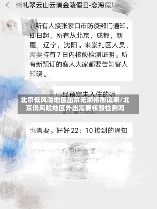 北京低风险地区出京无须核酸证明/北京低风险地区外出需要核酸检测吗