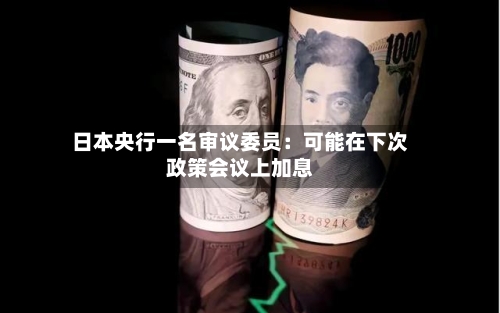 日本央行一名审议委员：可能在下次政策会议上加息