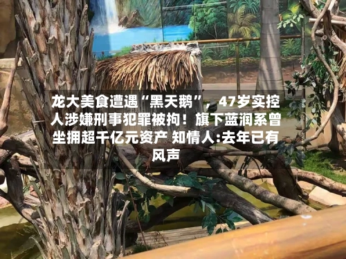 龙大美食遭遇“黑天鹅”，47岁实控人涉嫌刑事犯罪被拘！旗下蓝润系曾坐拥超千亿元资产 知情人:去年已有风声