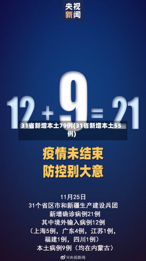 31省新增本土79例(31省新增本土55例)