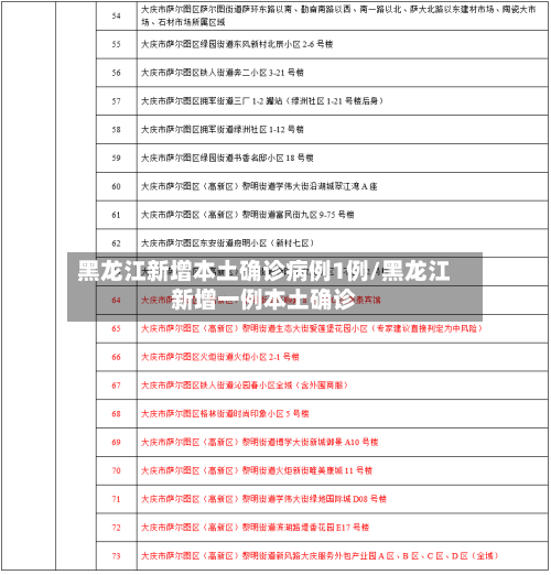 黑龙江新增本土确诊病例1例/黑龙江新增一例本土确诊