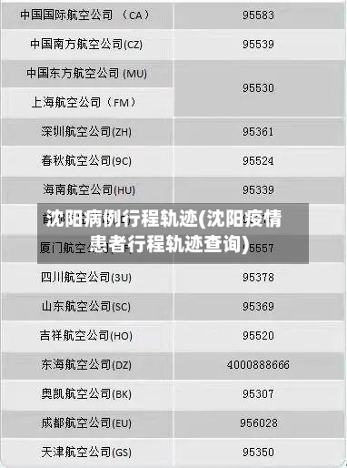 沈阳病例行程轨迹(沈阳疫情患者行程轨迹查询)