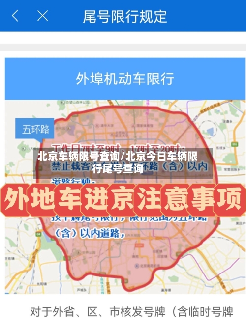 北京车辆限号查询/北京今日车辆限行尾号查询